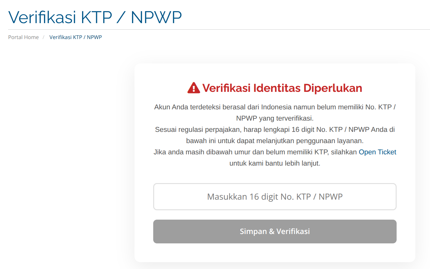Upload KTP atau NPWP