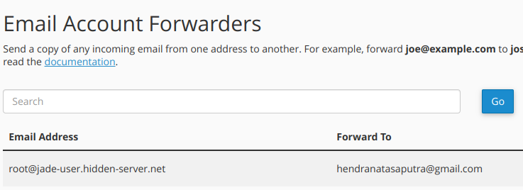 list email forwarders
