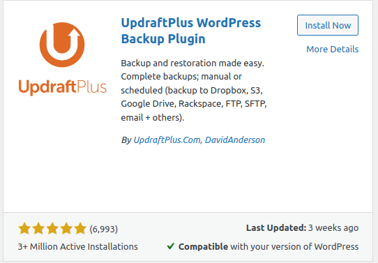 updraftplus plugin backup wordpress