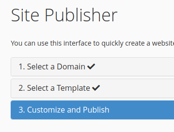 3 step site publisher