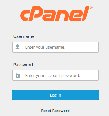 halaman login cPanel