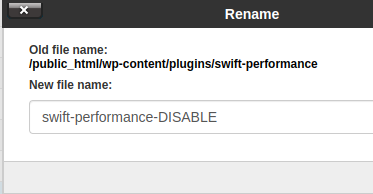 disable plugin WP