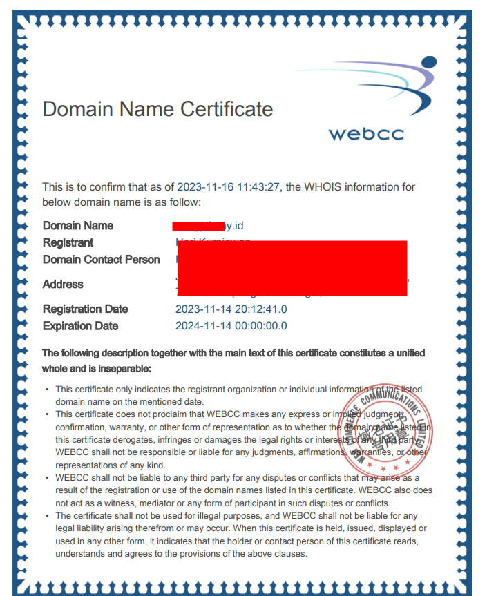 sertifikat domain