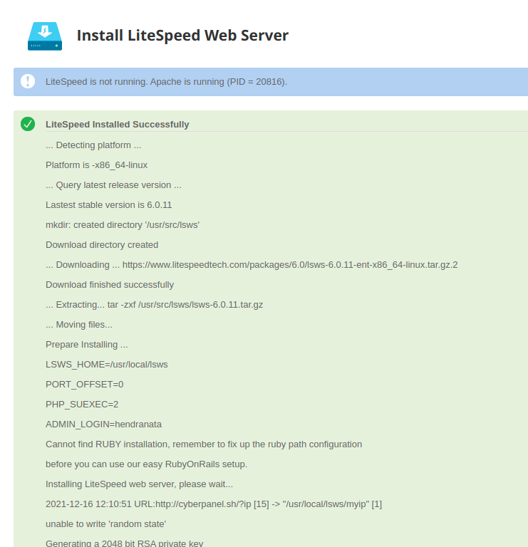 install litespeed3